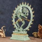 Vintage Brass Nataraja | 20" x 17" x 6" | 12 kg | Green Patina | Dancing Shiva Cosmic Dance | Sacred Hindu Art | Jaipurio